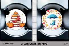 Autumn, Fall Car Coaster Sublimation PNG Product Image 1