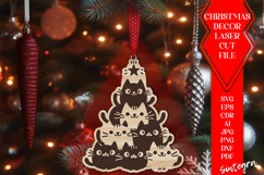 Cat Christmas Tree Baubles SVG Laser Cut Ornament Files v7 Product Image 1