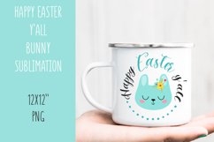 Happy easter yáll bunny Sublimation, PNG. Product Image 1