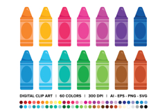 Chunky Crayon Clip Art Set Product Image 1