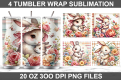 Mother&#039;s Day Bunny Tumbler Sublimation, 20 oz Tumbler PNG Product Image 1