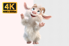 Fluffy White Baby Goat Transparent PNG Product Image 1