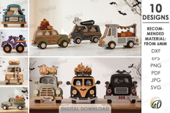 Fall Layered Cars Bundle Laser Cut. Standing Decor SVG Product Image 1