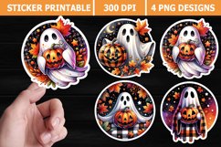 Ghost Sticker Printable | Pumpkin Halloween Sticker Product Image 1