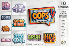 3D Layered Papercut Wall Decors Bundle. Wall Art SVG Product Image 1
