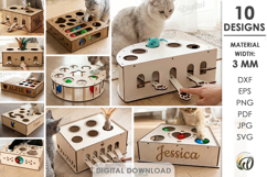 3D Cat Toy Boxes Bundle Laser Cut. Cat Puzzle Box SVG Product Image 1
