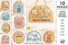 Personalized Children&#039;s Signs Bundle Lasercut. Kids Room SVG Product Image 1