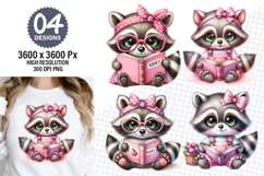 Watercolor Cute Raccoon Designs, Woodland Animal Clipart PNG Product Image 1