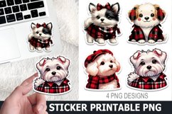 Christmas Dog Sticker Printable | Christmas High Quality PNG Product Image 1