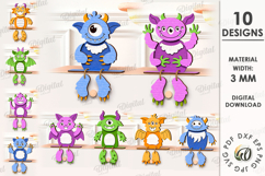Monsters Shelf Sitter Bundle Laser Cut. Kids SVG Product Image 1