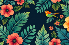 Tropical Birds And Flower Background Product Image 1
