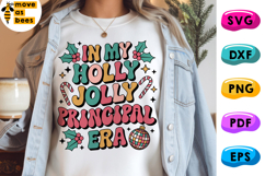 In My Holly Jolly Principal Era Svg, Png Christmas Shirt Svg Product Image 1