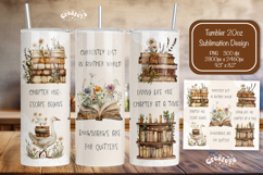 Floral Book tumbler PNG Book lover tumbler Wrap Goose 20 oz Product Image 1