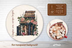 Book lover Quote round coaster sublimation Book Keychain Product Image 1