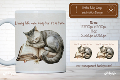 Floral Book Lover Quote Mug Sublimation Vintage mug wrap png Product Image 1