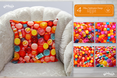 Candy Pillow case sublimation Party throw Pillow sublimation Product Image 1