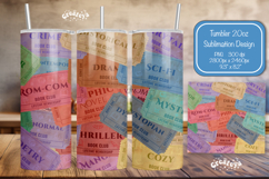 Book club Ticket tumbler wrap Reading Genre Sublimation png Product Image 1