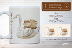 Book Lover Quote Mug Sublimation Vintage mug wrap png Goose Product Image 1