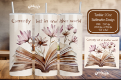 Open Book tumbler PNG Book lover tumbler Wrap 20 oz Product Image 1