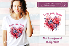 Mothers day t shirt sublimation Love Mom t shirt floral png Product Image 1