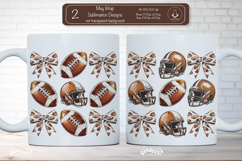 American Football Mug Wrap Sublimation Football bow png Product Image 1