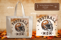 Football Quote Tote Bag Sublimation Football mom png Product Image 1