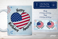 USA Patriotic 4th of July Mug Wrap Sublimation Design coffee Product Image 1