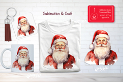 Christmas Watercolor Clipart Sublimation Santa Claus png Product Image 1
