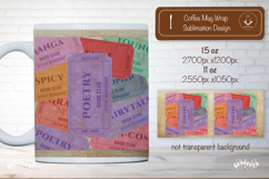 Book Club Ticket Mug Wraps PNG Bookish Library Sublimation Product Image 1