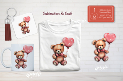 Kids Valentine Sublimation Clipart teddy bear Cute Animal Product Image 1
