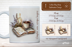 Floral Book Lover Quote Mug Sublimation Vintage mug wrap png Product Image 1