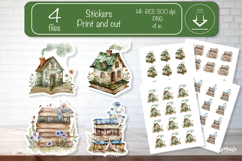 Vintage Watercolor Book Stickers Old Book lover printable Product Image 1