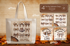 Football Tote Bag Sublimation Vintage Game Day Touchdown Product Image 1