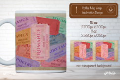 Book Club Ticket Mug Wraps PNG Bookish Library Sublimation Product Image 1