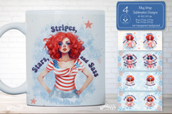 Patriotic 4th of July Mug Wrap Sublimation Independence Day Product Image 1