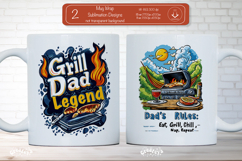 Funny Dad quote BBQ Grill Master Mug Wrap Dad rules quote Product Image 1