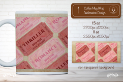Book Club Ticket Mug Wraps PNG Bookish Library Sublimation Product Image 1