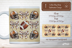 American Football Mug Wrap Sublimation Football helmet png Product Image 1
