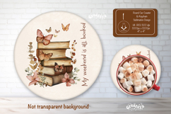 Book lover Quote round coaster sublimation Book Keychain Product Image 1