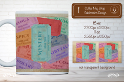 Book Club Ticket Mug Wraps PNG Bookish Library Sublimation Product Image 1