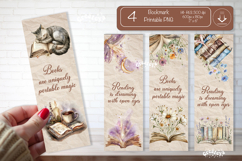 Old Book Vintage Bookmark png Book Lover Printable Quote Product Image 1