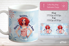 Patriotic 4th of July Mug Wrap Sublimation Independence Day Product Image 1