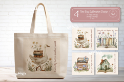 Book Lover Quote Tote Bag Sublimation Vintage Watercolor Product Image 1