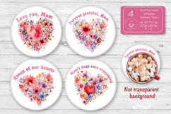 Mothers day round coaster sublimation png Car coaster png Product Image 1