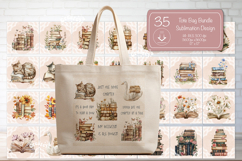 Book Lover Quote Tote Bag Sublimation Bundle Vintage Retro Product Image 1