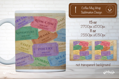 Book Club Ticket Mug Wraps PNG Bookish Library Sublimation Product Image 1