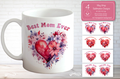 Mothers day mug wrap sublimation Best Mom ever mug wrap png Product Image 1