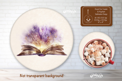 Open Book Lover round car coaster sublimation Keychain Product Image 1