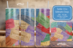 Book club Ticket tumbler wrap Reading Genre Sublimation png Product Image 1