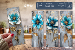 Vintage Floral Bookmark Acrylic Bookmark Flower Printable Product Image 1